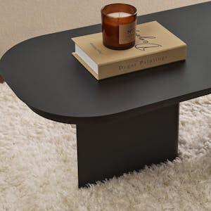 Table basse noire design - 2 pieds incurvés SFAX